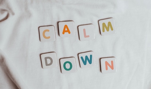 letters reading calm down